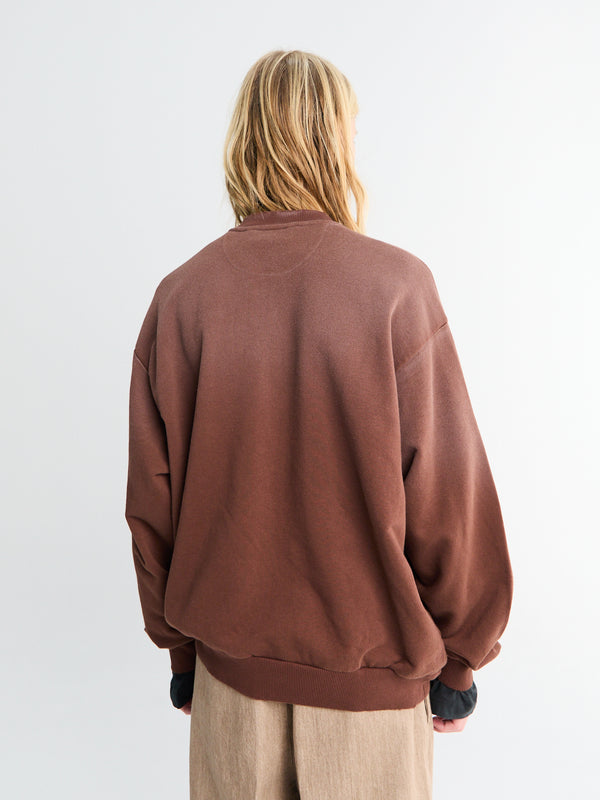 Stoy Logo Zip Sweatshirt In Chocolate Brown