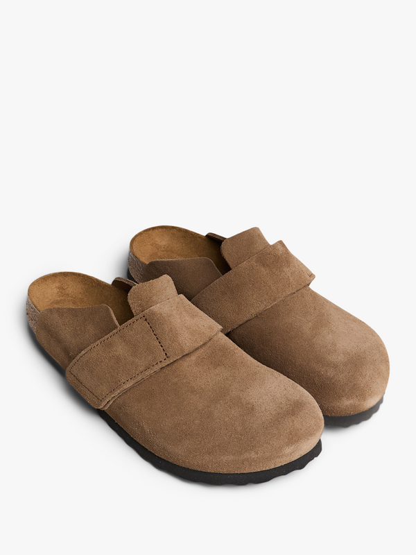 Stoy Loma Suede Leather Shoes In Dark Tea