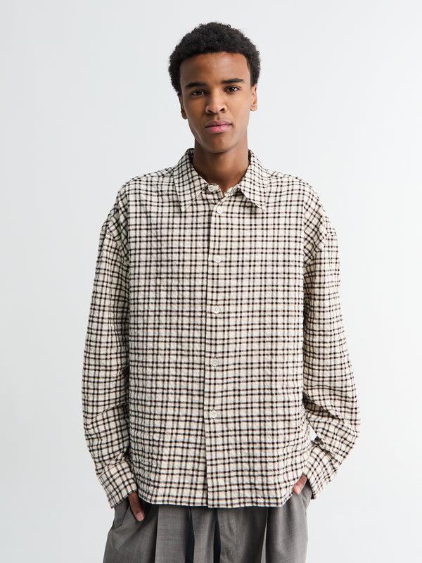 Stoy Long Sleeve Shirt In Canvas Black Check