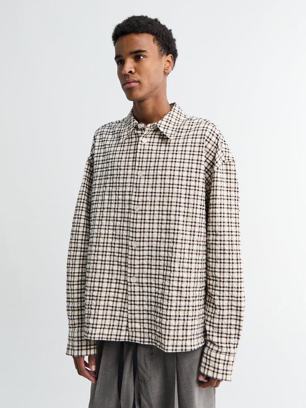 Stoy Long Sleeve Shirt In Canvas Black Check