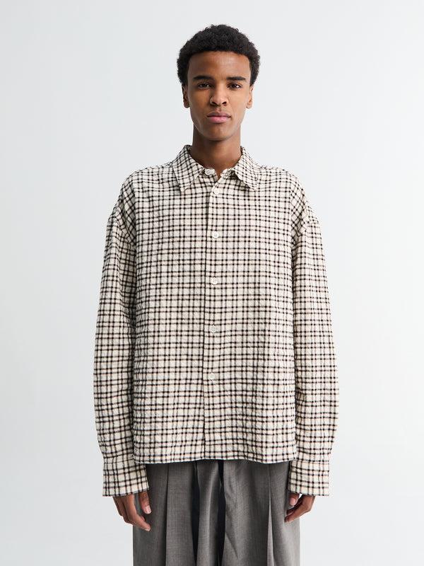 stoy Long Sleeve Shirt in Canvas Black Check
