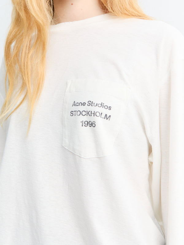 Stoy Longsleeved Logo T-Shirt In Optic White