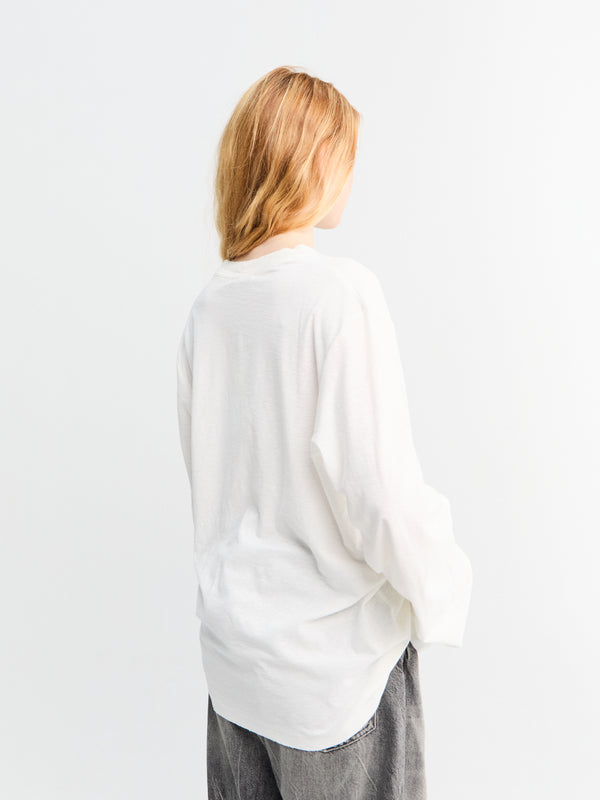 Stoy Longsleeved Logo T-Shirt In Optic White