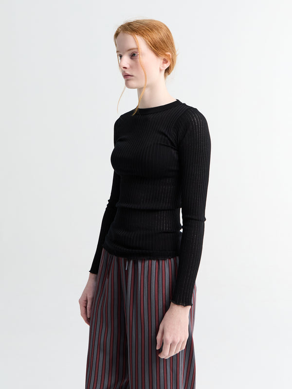 stoy Longsleeved Operatino Top in Black