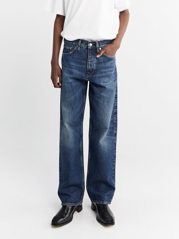 Stoy Loose Jeans In Dark Blue Worn