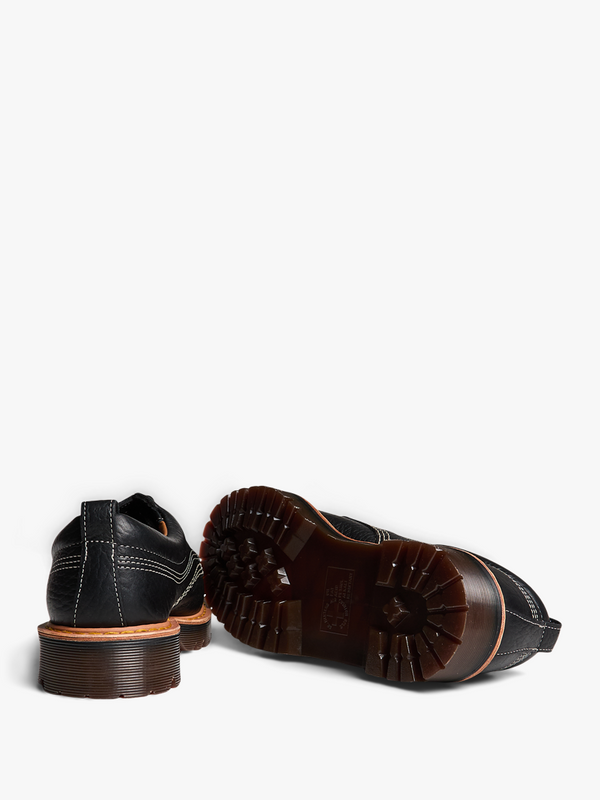 Stoy Lowell 4 Eye Shoe In Black Wild Grain