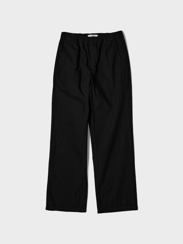 stoy Lucien Herringbone Trousers in Black