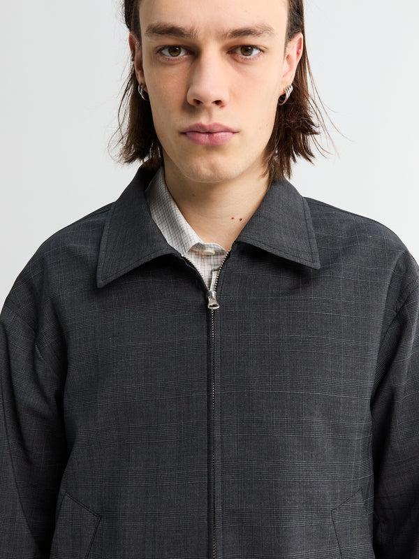 Stoy Mail Jacket In Dark Grey Check