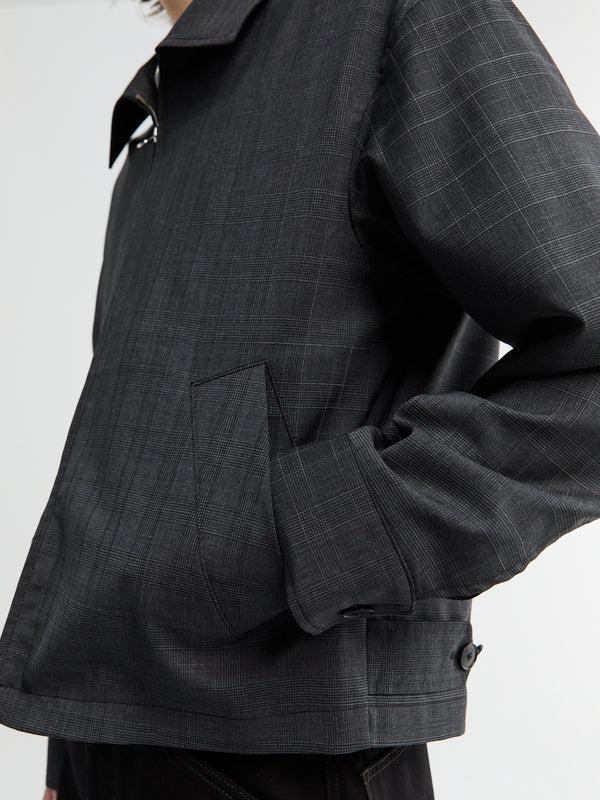 Stoy Mail Jacket In Dark Grey Check