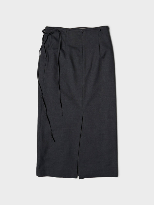 Stoy Maxi Wrap Skirt In Charcoal Grey