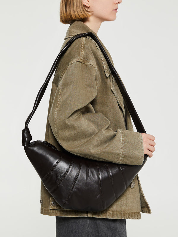 Stoy Medium Croissant Bag In Dark Chocolate