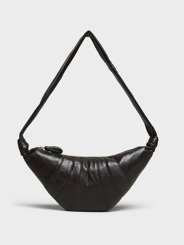 Stoy Medium Croissant Bag In Dark Chocolate