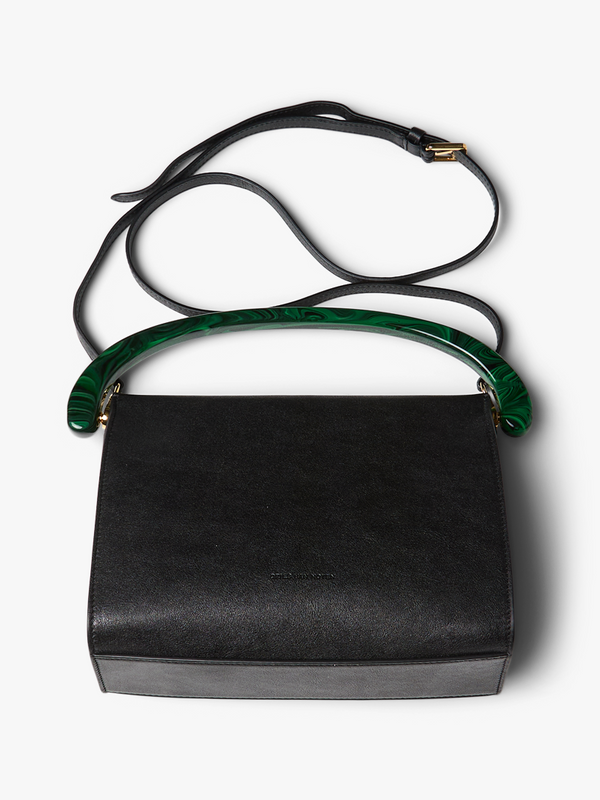 Stoy Medium Leather Bag In Black