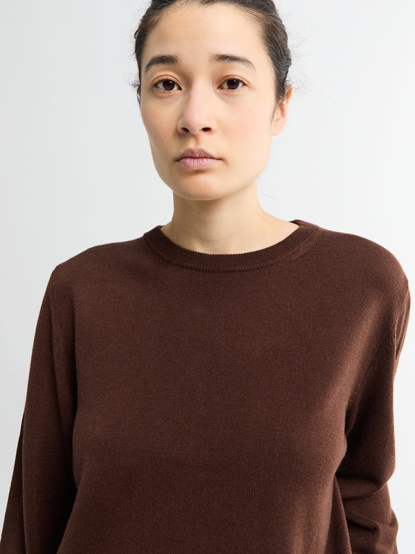 Stoy Merino Knit Crew Neck In Brown