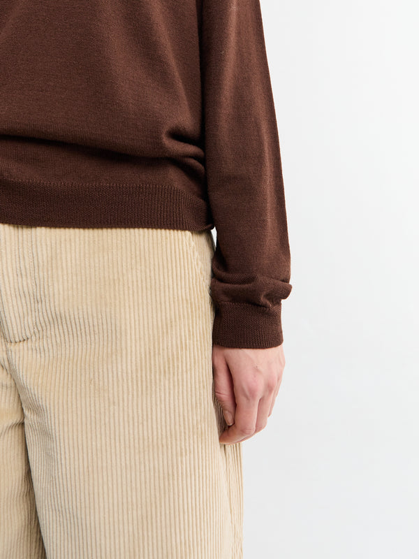 Stoy Merino Knit Crew Neck In Brown