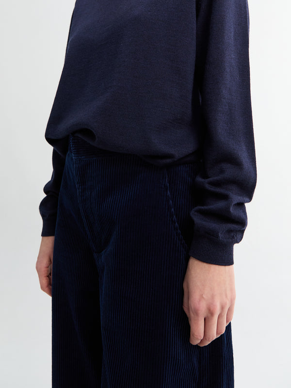 Stoy Merino Knit Crew Neck In Navy
