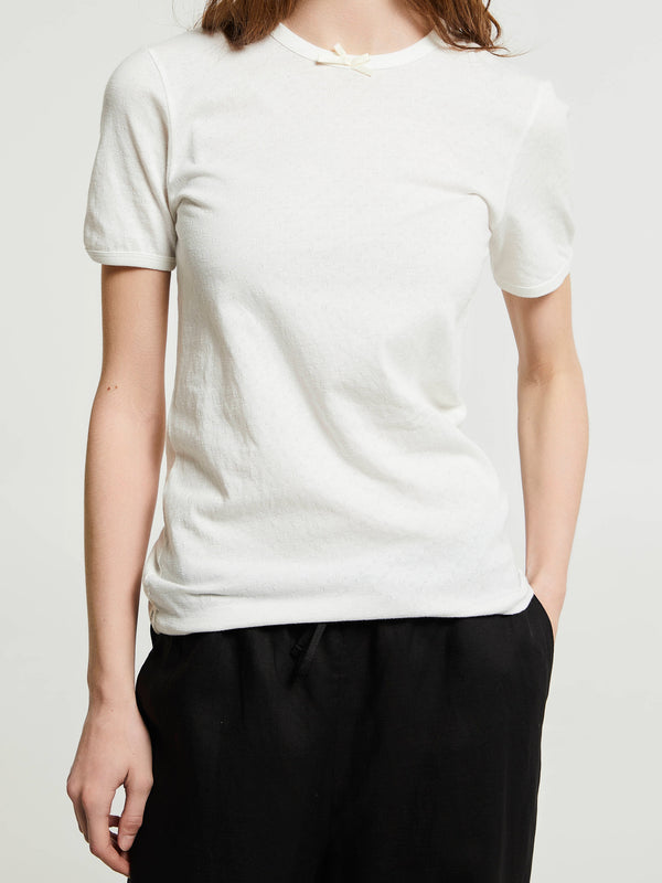 Stoy Messhu T-Shirt In Pure Ecru