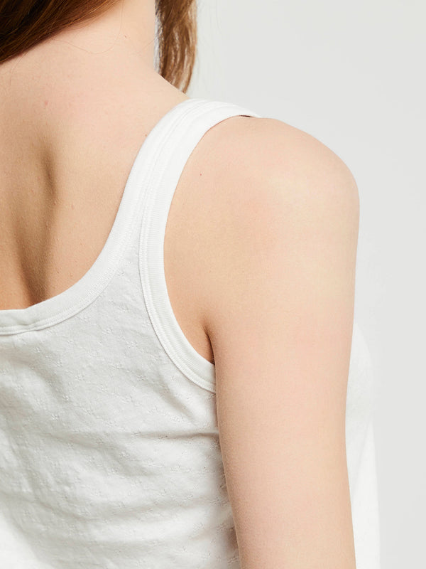 Stoy Messhu Tank Top In Pure Ecru