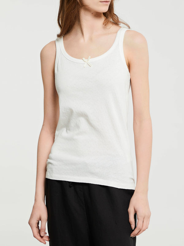 stoy Messhu Tank Top in Pure Ecru
