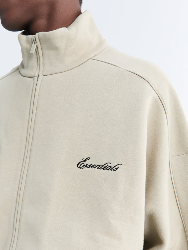 Stoy Modern Fit Fleece Track Jacket In Abbey Stone