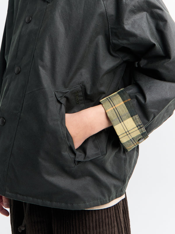 Stoy Modified Transport Waxed Jacket In Sage