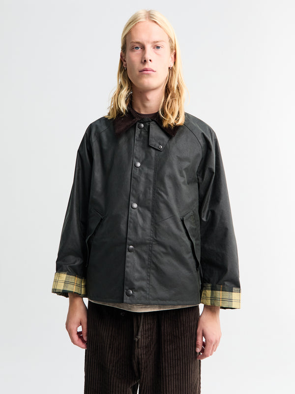 stoy Modified Transport Waxed Jacket in Sage