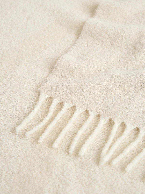 Stoy Monogram Jacquard Scarf In Ecru/White