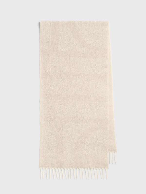 Stoy Monogram Jacquard Scarf In Ecru/White