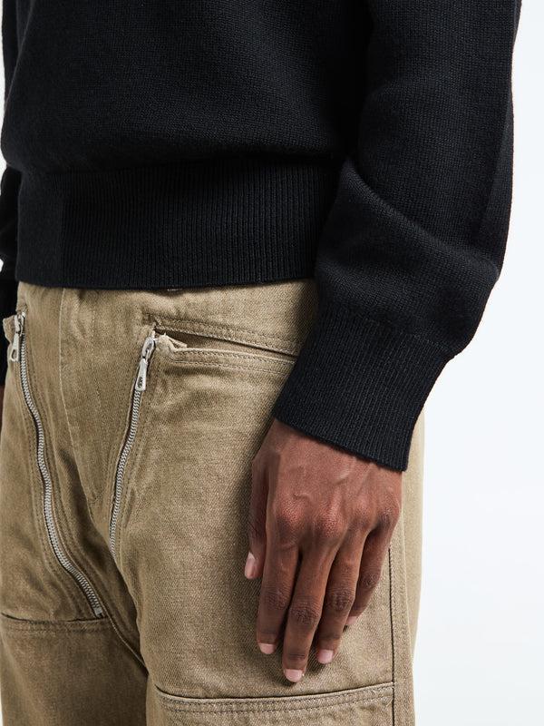 Stoy Moon Merino V-Neck Knit In Black