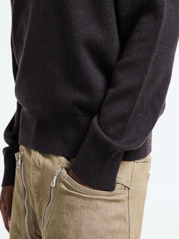 Stoy Moon Merino V-Neck Knit In Brown