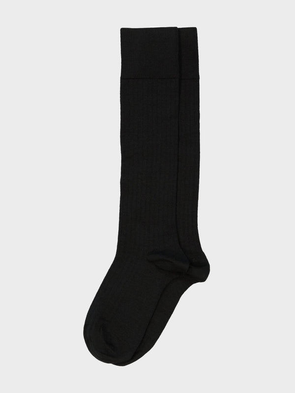 stoy Mrs Merino High Ribbed Socks in Black