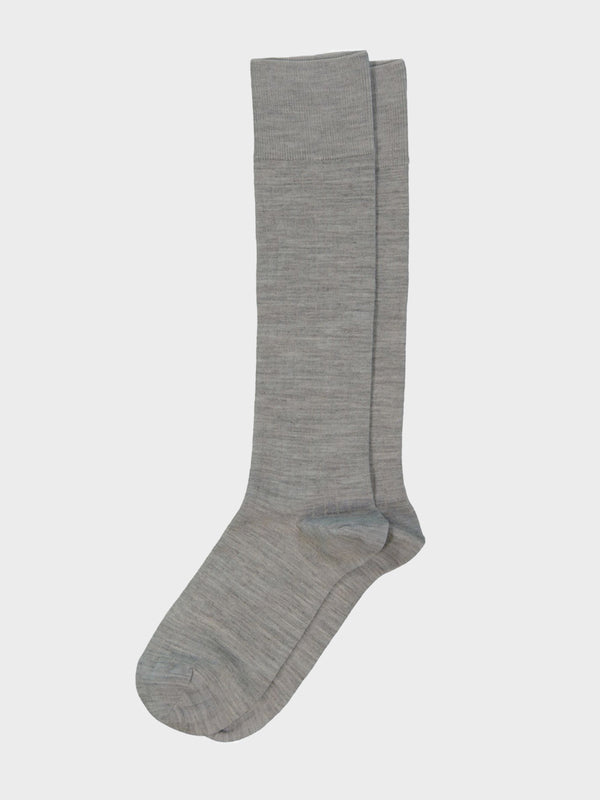 stoy Mrs Merino High Ribbed Socks in Light Grey