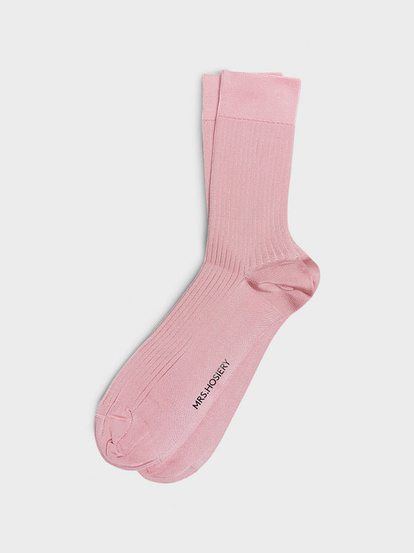 stoy Mrs. Silky Fine Ribbed Socks in Royal Pink