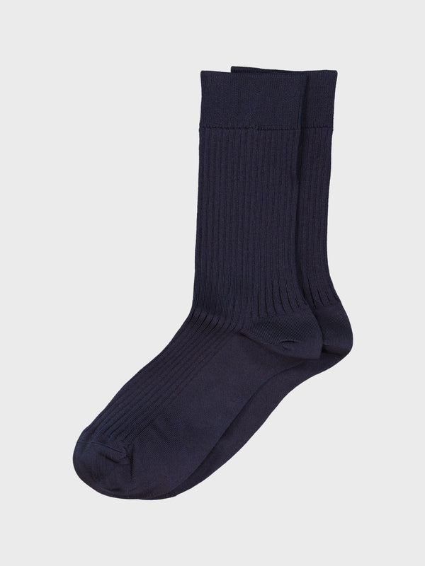 stoy Mrs. Silky Fine Socks in Navy Classic