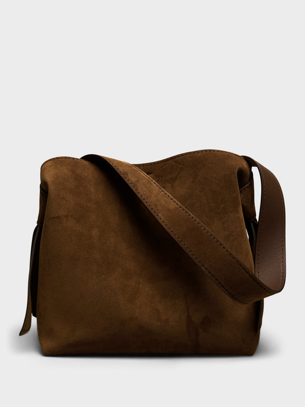 Stoy Musubi Midi Bag Suede In Cognac Brown
