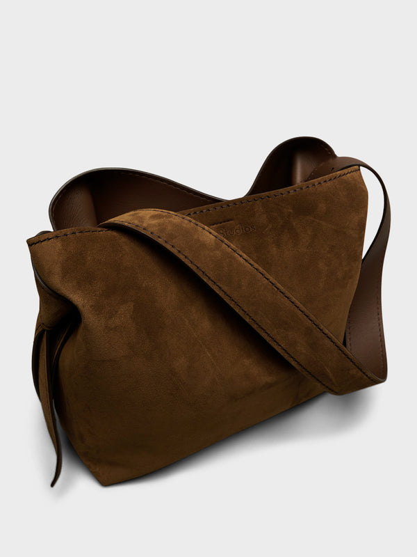 Stoy Musubi Midi Bag Suede In Cognac Brown