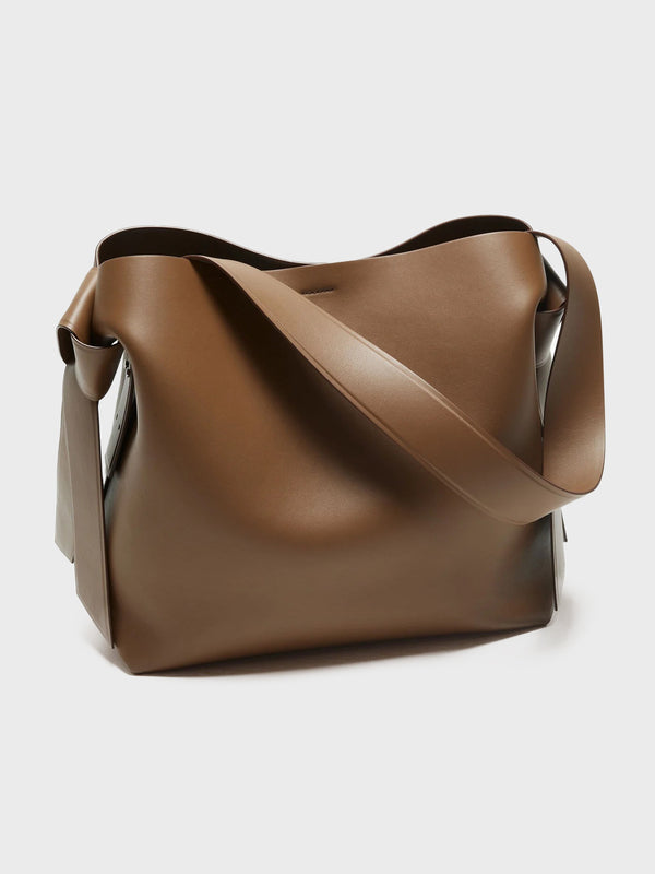 Stoy Musubi Midi Shoulder Bag In Camel Brown