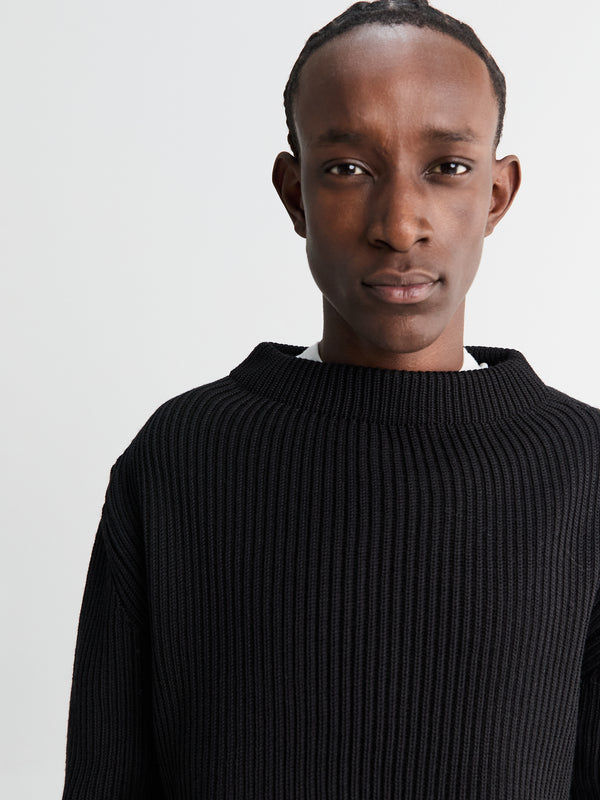 Stoy Navy Crewneck In Black