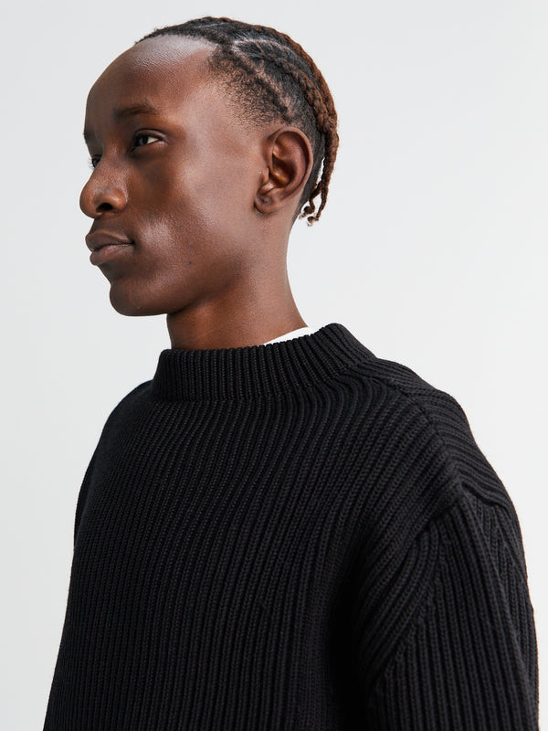 Stoy Navy Crewneck In Black