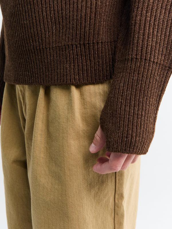 Stoy Navy Crewneck In Natural Brown