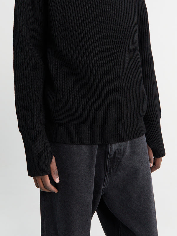 Stoy Navy Turtleneck In Black
