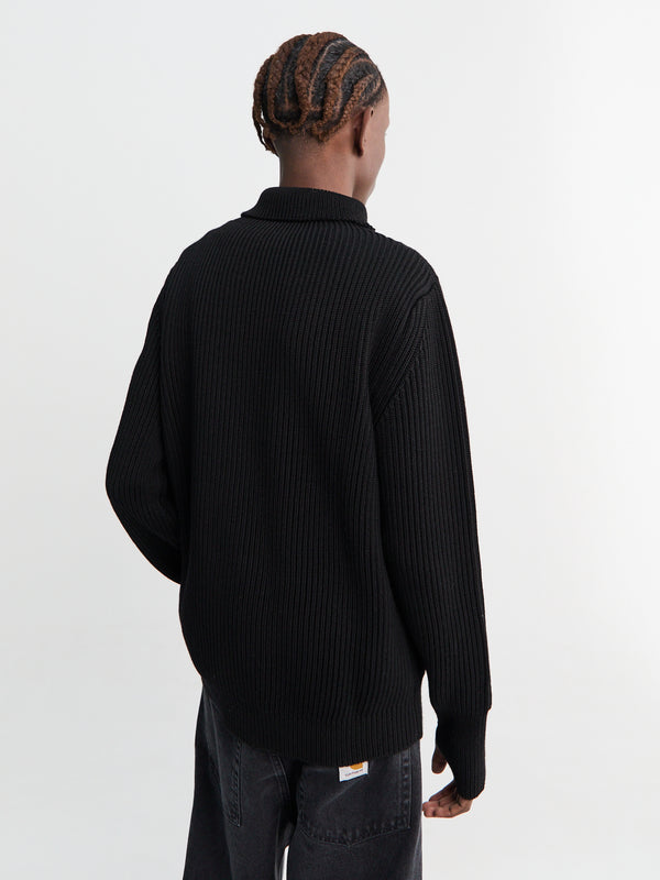 Stoy Navy Turtleneck In Black