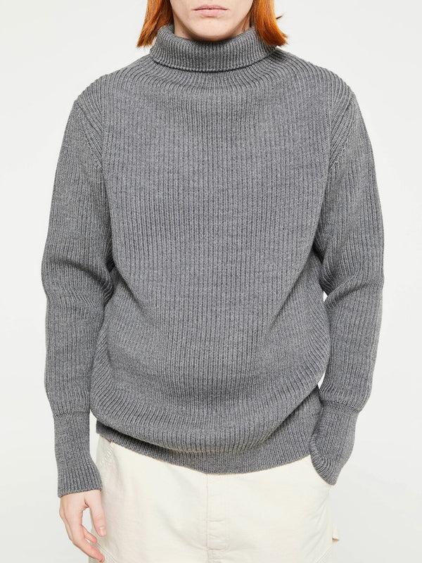 Stoy Navy Turtleneck In Grey
