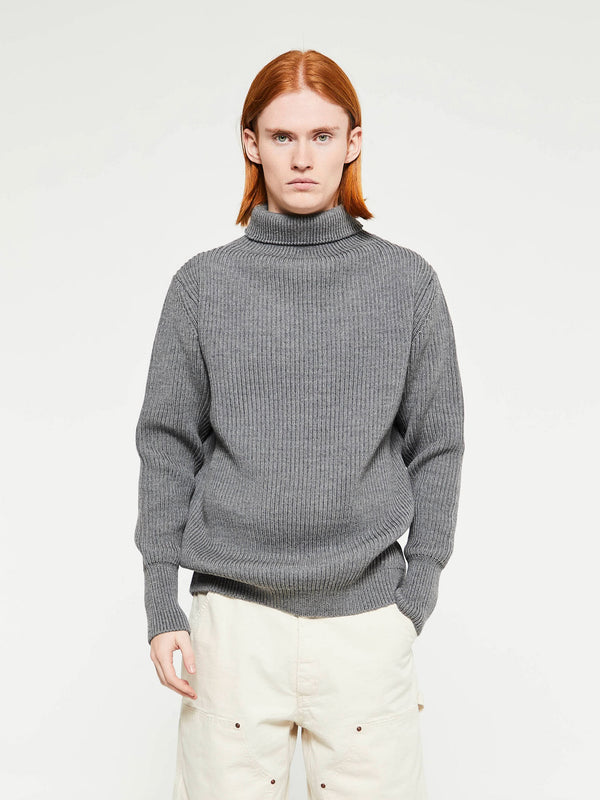 stoy Navy Turtleneck in Grey