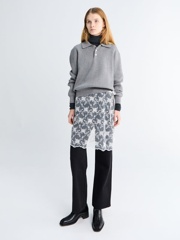 Stoy Needlework Layering Skirt In White