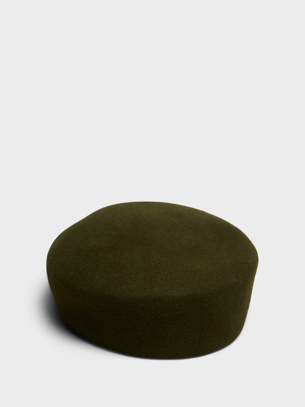 Stoy Noxley Pillbox Hat In Olive