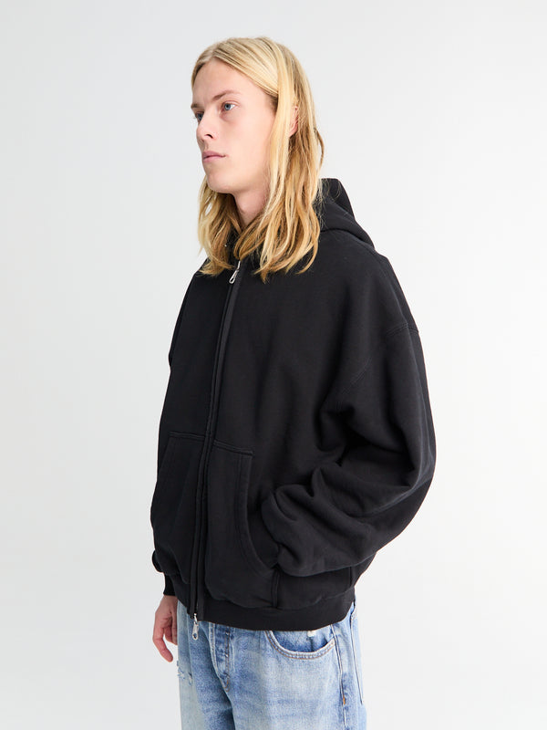 Stoy Nylon Tape Zipped Hoodie In Vintage Black