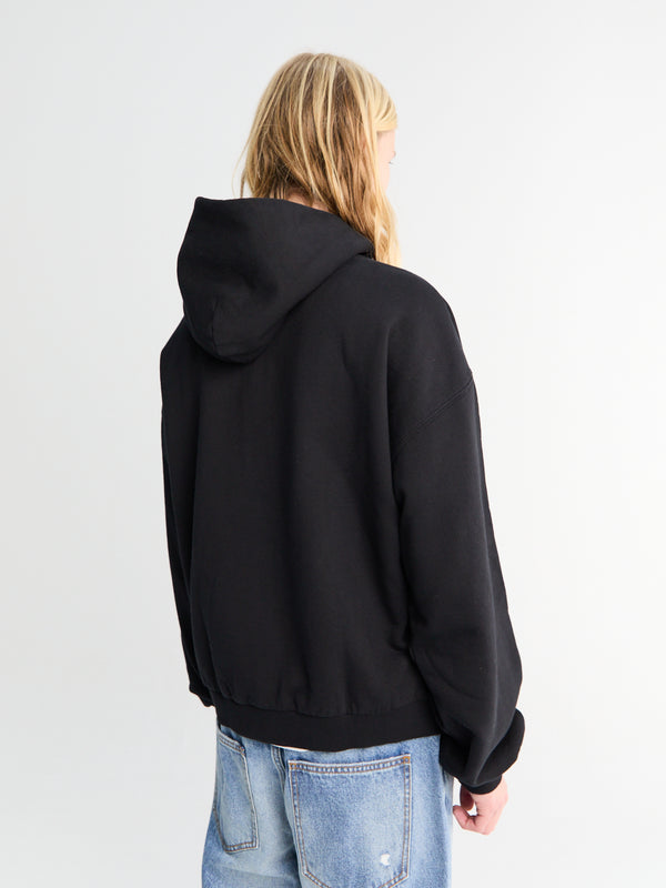 Stoy Nylon Tape Zipped Hoodie In Vintage Black