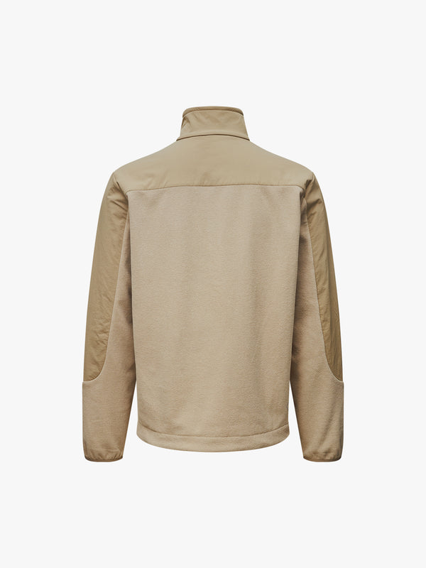 Stoy Off-Race Light Fleece Half-Zip In Beige