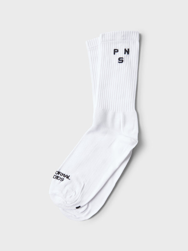 stoy Off-Race Ribbed Socks in White